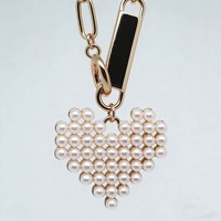 Pendentif d'amour de luxe plaqué or ; Collier en acier inoxydable pour femme ; Collier romantique pour couple ; Bijoux.