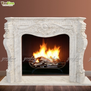 Cheminée en marbre de <span class=keywords><strong>pierre</strong></span> naturelle <span class=keywords><strong>blanche</strong></span> européenne de taille standard pour la maison - Product Image 6