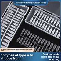 Faux ongles ultra-fins pleine taille, sans lime, entièrement givrés, à coller ; motif nœud papillon ; formes ovales/goutte d'eau ; 300 pièces par lot