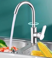 Robinet de cuisine neuf en acier inoxydable, anti-éclaboussures, mitigeur chaud et froid, avec douchette extractible pour évier