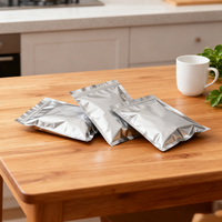 Sac cadeau en aluminium sous vide avec fermeture éclair, scellé sur trois côtés, résistant aux odeurs, personnalisable pour l'emballage d'aliments pour animaux et d'épices