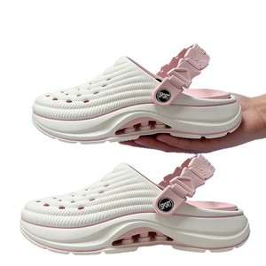 Sabots EVA pour femmes, été, antidérapants, semelle épaisse, sandales de sport de plein air, plage, blanc, rose, design à empiècements - Product Image 5