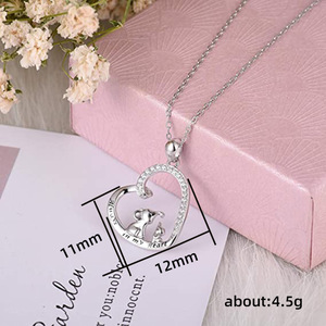 Collar con colgante de corazón de elefante para mujer, cadena de clavícula de moda, regalo de joyería - Product Image 5