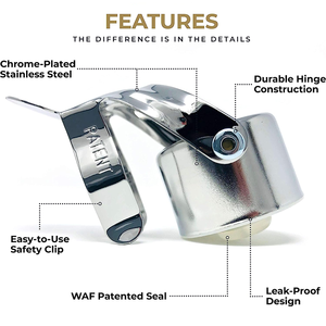 Tapón de botella de champán de grado profesional Tapón de vino Plata dorada - Product Image 5