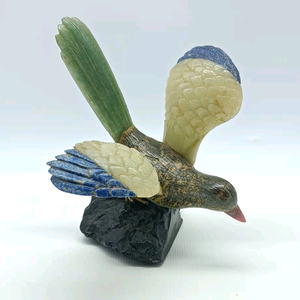 Ave de Aventurina Verde/Ágata Pera/Dumortierita para Colección de Arte BJ1080 - Product Image 3
