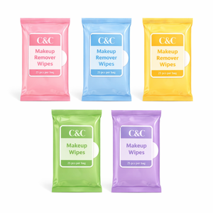 ผ้าเช็ดทำความสะอาดเครื่องสำอางแบบใช้แล้วทิ้ง สำหรับผู้หญิง ผลิตจากวัสดุไม่ถักทอ ปราศจากแอลกอฮอล์ ได้รับการรับรองมาตรฐาน ISO9001 ทำความสะอาดล้ำลึก พร้อมวิตามินซี - Product Image 1