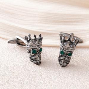 <span class=keywords><strong>Gemelos</strong></span> de calavera de Halloween para hombre, <span class=keywords><strong>divertidos</strong></span> <span class=keywords><strong>gemelos</strong></span> de <span class=keywords><strong>camisa</strong></span> francesa de cristal de esqueleto pirata, joyería de ropa Formal de fiesta gótica Vintage - Product Image 4