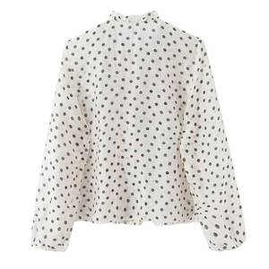 <span class=keywords><strong>เสื้อ</strong></span>เชิ้ตผู้หญิง PB&ZA คอลเลคชั่นฤดูใบไม้ผลิ 2026 สไตล์หวานซ่อนเปรี้ยว ทรงหลวม คอวี แขนยาว <span class=keywords><strong>ขอบ</strong></span><span class=keywords><strong>หยัก</strong></span> ลายจุดเล็กๆ - Product Image 5