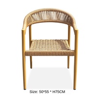 Ensemble table et chaises en rotin de style nordique pour cour, villa, hôtel, café, restaurant, balcon, modèle E5
