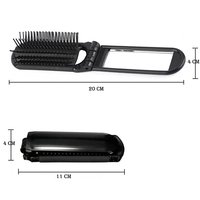 Logo personnalisé brosse à cheveux pliable brosse de poche pliable avec miroir taille de poche compacte voyage voiture sac de sport sac à main casier