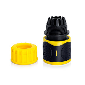 Connecteur de tuyau à connexion rapide en plastique jaune et noir, 1/2 pouce, pour tuyau d'arrosage de jardin, installation facile - Product Image 2
