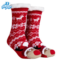 Chaussettes d'hiver douillettes en polaire, douces et moelleuses, avec doublure en molleton, tricotées, épaisses, chaudes, écologiques, personnalisées, antidérapantes