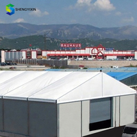Estructura Temporal Grande de Aluminio Reforzado 10x30m, Carpa de Almacenamiento Industrial Impermeable para Taller, con Techo de ABS