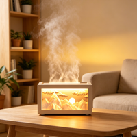 Diffuseur d'huiles essentielles 3W, diffuseur d'arômes ultrasonique 140 ml, 45 ml par heure, brume, effet flamme de cheminée, aromathérapie, humidificateur