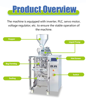 Machine d'emballage alimentaire entièrement automatique verticale pour sachets de miel, lotion, huile d'olive, jus, beurre de cacahuète, film plastique, papier