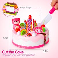 DIY coupe gâteau d'anniversaire décoration semblant jouer ensemble jouets pour enfants cuisine jouer nourriture jouets