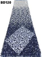 Tissu en dentelle brodée de perles et de sequins à prix de gros pour robe de soirée, idéal pour les mariages arabes et les robes de soirée du Moyen-Orient