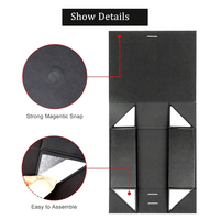 Boîte cadeau pliante magnétique noire, emballage en carton rigide personnalisé pour costume, boîtes pliables de luxe pour vêtements avec logo