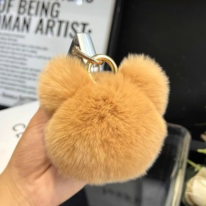 Moda sevimli kabarık yumuşak sırt çantası kolye gerçek Rex tavşan kürk sevimli bebek Corgi yavru peluş bebek araba anahtarlık - Product Image 6