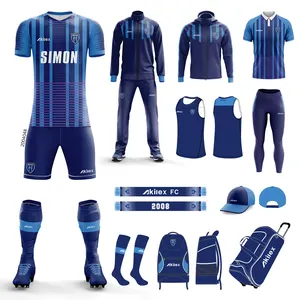 Großhandel Custom Team Soccer Wear Full Football Trikot Kurzarm Tops Shirt Football Wear Kit für Mann und Kind