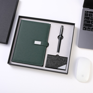 Offres Spéciales Coffret cadeau avec logo personnalisé Carnet d'agenda en PU avec stylo <span class=keywords><strong>et</strong></span> porte-cartes de visite - Product Image 4
