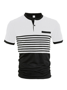 Polo a Rayas para Hombre, Manga Corta, Transpirable, Tejido de Punto, Casual, para Golf, con Logotipo Personalizado - Product Image 4