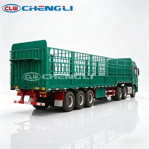 รถพ่วงกึ่งพ่วงแบบมีรั้ว 3 เพลา สำหรับขนส่งสัตว์และสินค้าทางการเกษตร - Product Image 2