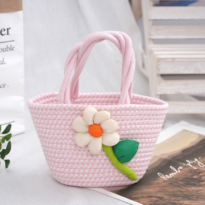 Pink Bag White Flower
