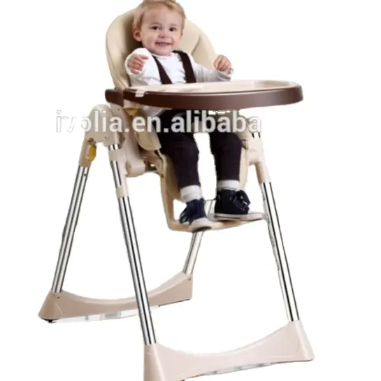 IVOLIA champagne free easy infant installed wholesale plastic baby dining chair adjustable high chair folding chair