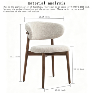 Sedia da Pranzo Moderna in Tessuto Teddy <span class=keywords><strong>Bianco</strong></span> con Gambe in <span class=keywords><strong>Legno</strong></span> e Schienale in Bouclé, Pannello in Compensato, Arredamento per Casa e Ufficio, Ideale per Caffetterie - Product Image 6