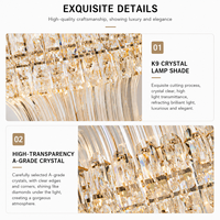 Nouvelle conception de lampes suspendues en or modernes et luxueuses pour salon d'hôtel, escalier, éclairage LED décoratif, lustre