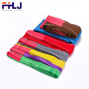 핫 세일 10-20 톤 레드 폴리에스터 플랫 웹 슬링 5:1/6:1/7:1 다양한 응용 프로그램에 대 한 아이 리프팅 슬링 - Product Image 2