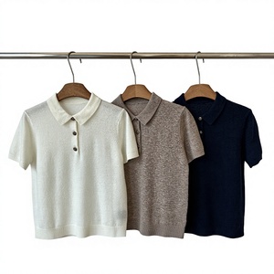 Suéter de Cachemira con Cuello y Hebilla Metálica, Tejido de Punto, Color Sólido, Corte Ajustado, Manga Corta para Mujer, Estilo Casual - Product Image 1