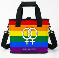 Sac isotherme Intersex Rainbow Cooler Bag, pliable, pour le travail, le camping, étanche, avec bandoulière