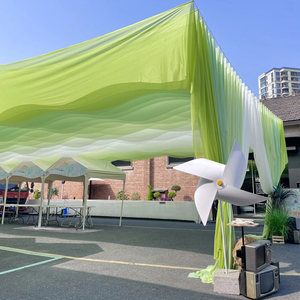 Cortinas de tecido movidas a vento para teto, Decoração de sombreamento movida a vento, mudando gradualmente para a cor verde - Product Image 1