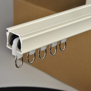 IKSUN Rails à double rideau robustes montés au plafond en aluminium piste longue forme ménage accessoires de tringle à rideau robustes - Product Image 4