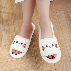 Pantuflas de lujo para mujer, veganas, con punta abierta, afelpadas, para invierno, para el hogar, con suela de EVA, personalizables - Product Image 6