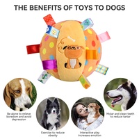 Balle en peluche colorée jouets pour animaux de compagnie pour chiens jouet de balle de chien à mâcher interactif avec cloches chiots jouet pour petits chiens de taille moyenne