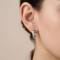 Boucles d'oreilles créoles serpent tendance pour femme en argent sterling 925, plaqué rhodium fin, zircone cubique, motif animal, vente en gros OEM ODM
