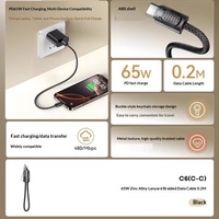 Câbles USB C vers USB C 65W, câble de charge de type C, cordon, sangle de téléphone, conception de sangle, câble de données pour iPhone Samsung