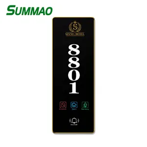 Customization Smart Touch Screen Door Numbers Sign Hotel Room Number Plate Electronic Doorplate With Room Number