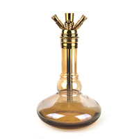 2023 nouveau Logo personnalisé nouveau Design narguilé Huka or luxe russe Sheesha 2 tuyaux en verre transparent chicha narguilé