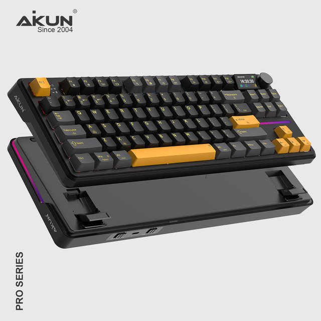 New KTL GX9987WR Custom Mechanical Keyboard with 5 Layers Gasket Structure, Tri-mode Full-key Hot-swappable, Smart Screen, Knob
