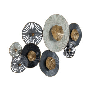 Decorazione da parete in metallo a forma di foglia di loto per l'arredamento della casa, accessorio decorativo da appendere per camera da letto, soggiorno, bagno. - Product Image 2