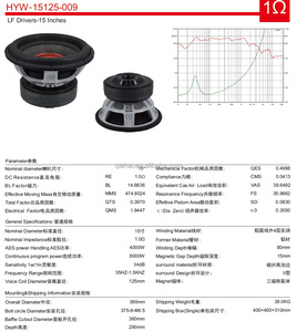 15125-009 Xe Loa Siêu Trầm <span class=keywords><strong>4000W</strong></span> <span class=keywords><strong>Rms</strong></span> 15 Inch Loa Siêu Trầm 5 Inch Cuộn Dây Kép 1 2 Ohm Ba Ferrite Nam Châm Loa Woofer Loa Cho Âm Thanh Xe Hơi - Product Image 6