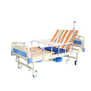 Handmatig verstelbaar, opklapbaar ziekenhuisbed met vijf kolommen, middelhoge rugleuning, beenliftfunctie en infuussteun - Product Image 5