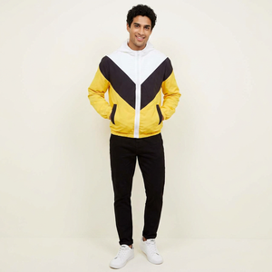 Men's Plus Size New Fashion Color Block Windbreaker <b>Jacket</b> Customizable <b>Zip</b>-<b>up</b> Waterproof Outdoor Hooded - Product Image 1