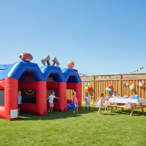 Locations <span class=keywords><strong>de</strong></span> fêtes commerciales Jeu <span class=keywords><strong>de</strong></span> carnaval gonflable 3-<span class=keywords><strong>en</strong></span>-1 Sport Hache gonflable Lancer/Football /Basketball Jeu <span class=keywords><strong>de</strong></span> tir - Product Image 1