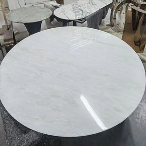 Juego de Mesa de Comedor de Mármol Blanco Pulido Cary Ice de TMZ STONE, Estilo Moderno y Lujoso, para Uso en Interiores y Exteriores, Aplicación en Hoteles - Product Image 1