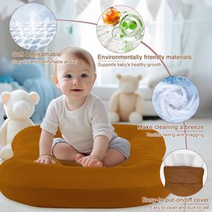 Cuna de Bebé Transpirable de Algodón Orgánico Suave para el Tiempo Boca Abajo, Juego y Cambio de Pañales, Uso Supervisado - Product Image 5